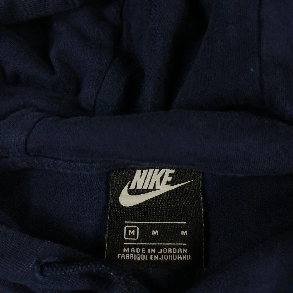 Nike Hoodie Mens Medium Blue Pullover‎ Sweatshirt Swoosh Logo Cotton Long Sleeve